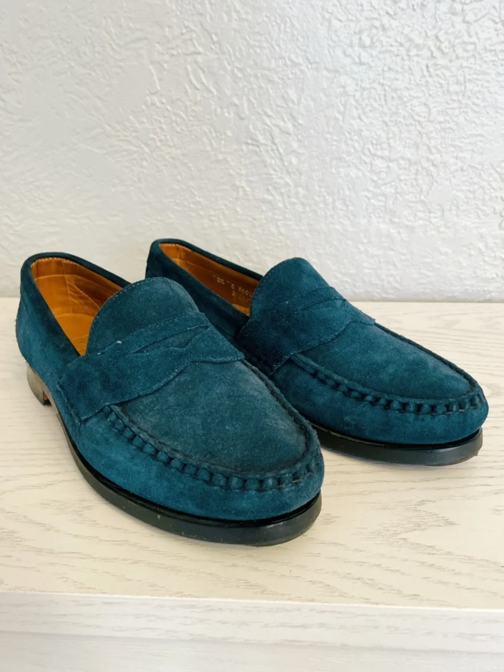 Allen Edmonds Cavanaugh Navy Suede Penny Loafers Men’s 8.5 Resoled USA Made